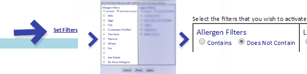 Online Menu Allergen Filter