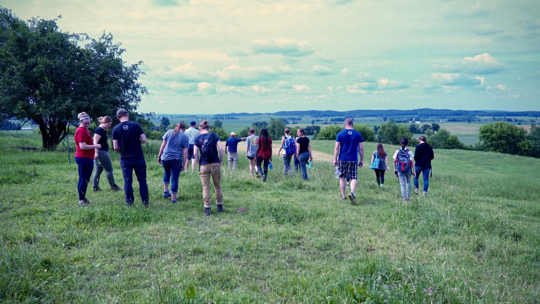 LAKES team on a pasture-walk researching sustainable agricultural management techniques